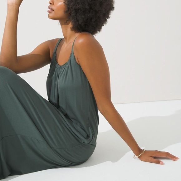 Soma Green Maxi Dress XL olive - Picture 2 of 15